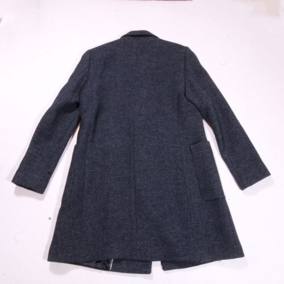 Massimo Dutto Wool Blend Collared Double Button Midi Pea Coat Jacket Gray 10 - Picture 5 of 5